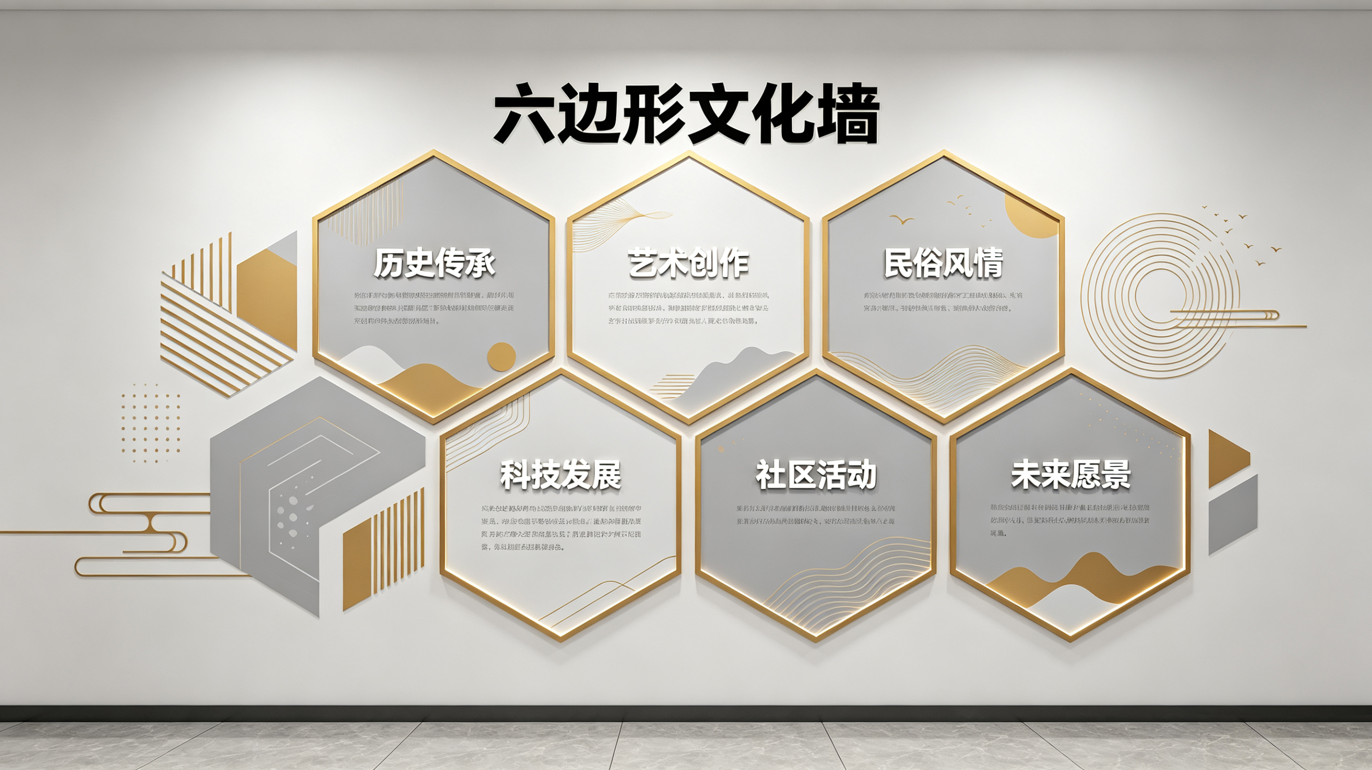 泰州企业文化墙 | 六边形信息美学